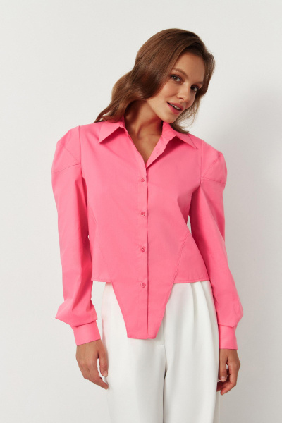 Рубашка с декоративным низом (розовый)